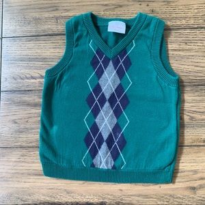 Hanna Andersson green argyle sweater vest Size 90